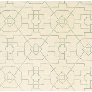 Thibaut East Gate Grasscloth Wallpaper Cream Aqua Double Roll T41152 NEW